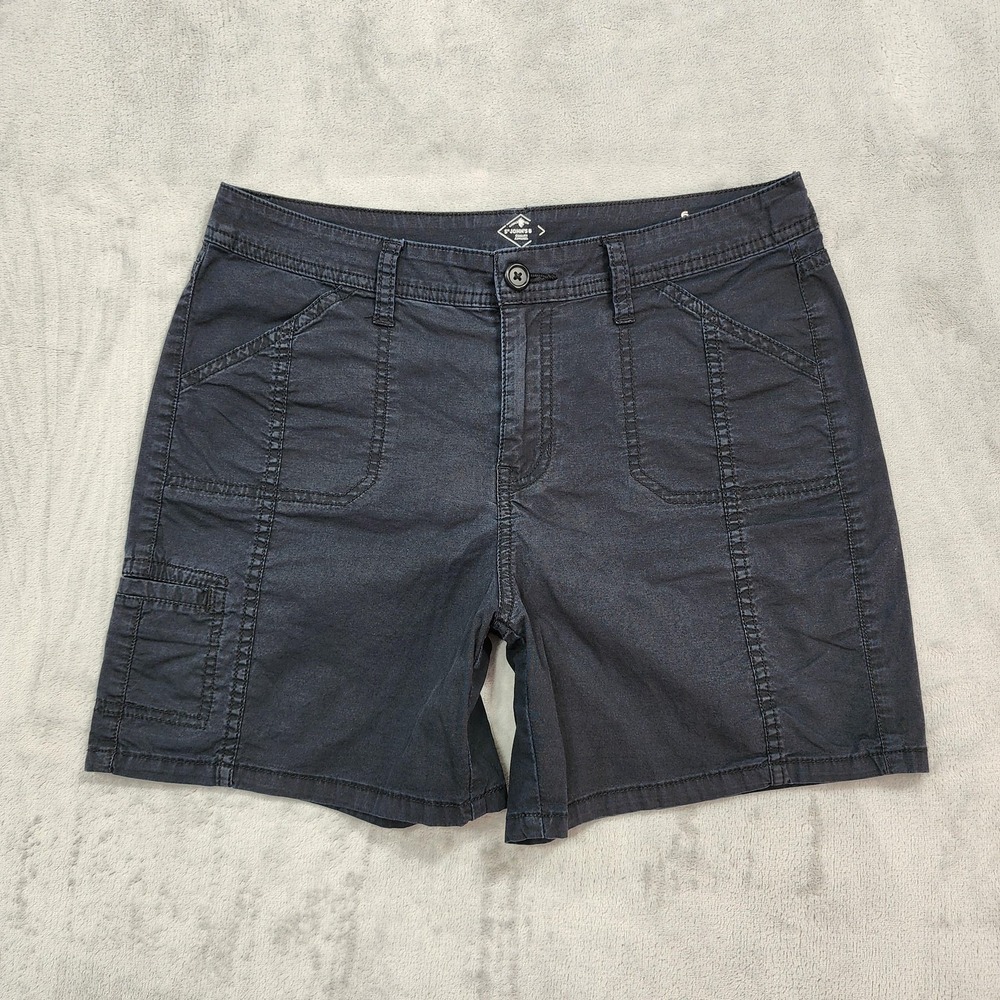 Vintage St. John's Bay Shorts Womens 12 Black Cargo Stretch Casual Gorpcore